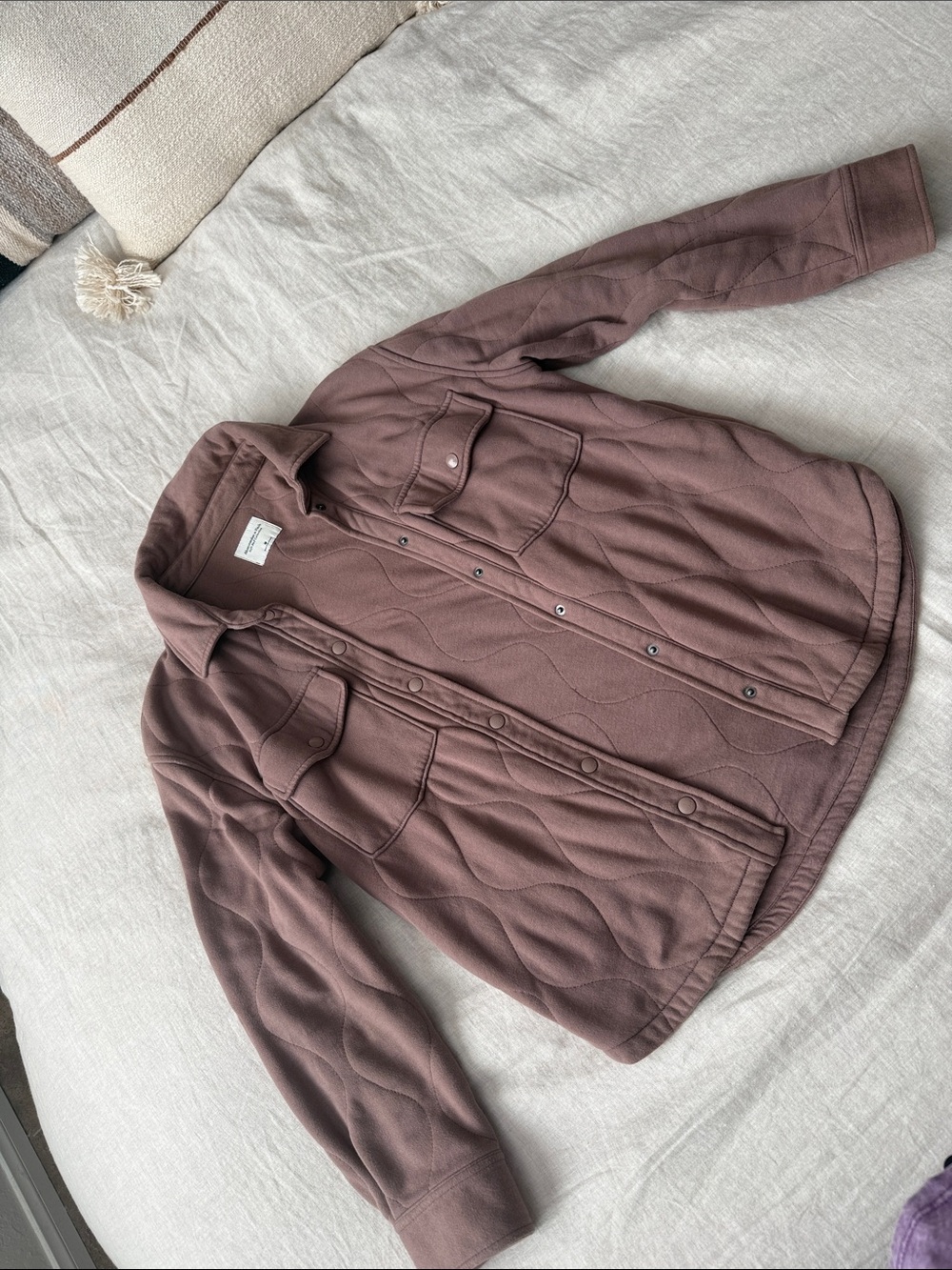 Abercrombie & Fitch Women’s Quilted Shacket - Dusty Mauve/Mocha